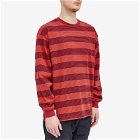 WTAPS Men's Long Sleeve 15 Stripe T-Shirt in Red