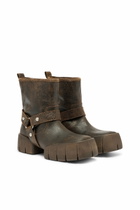 Diesel D-Tex-Biker boot in crackle leather - Boots Mens in Brown