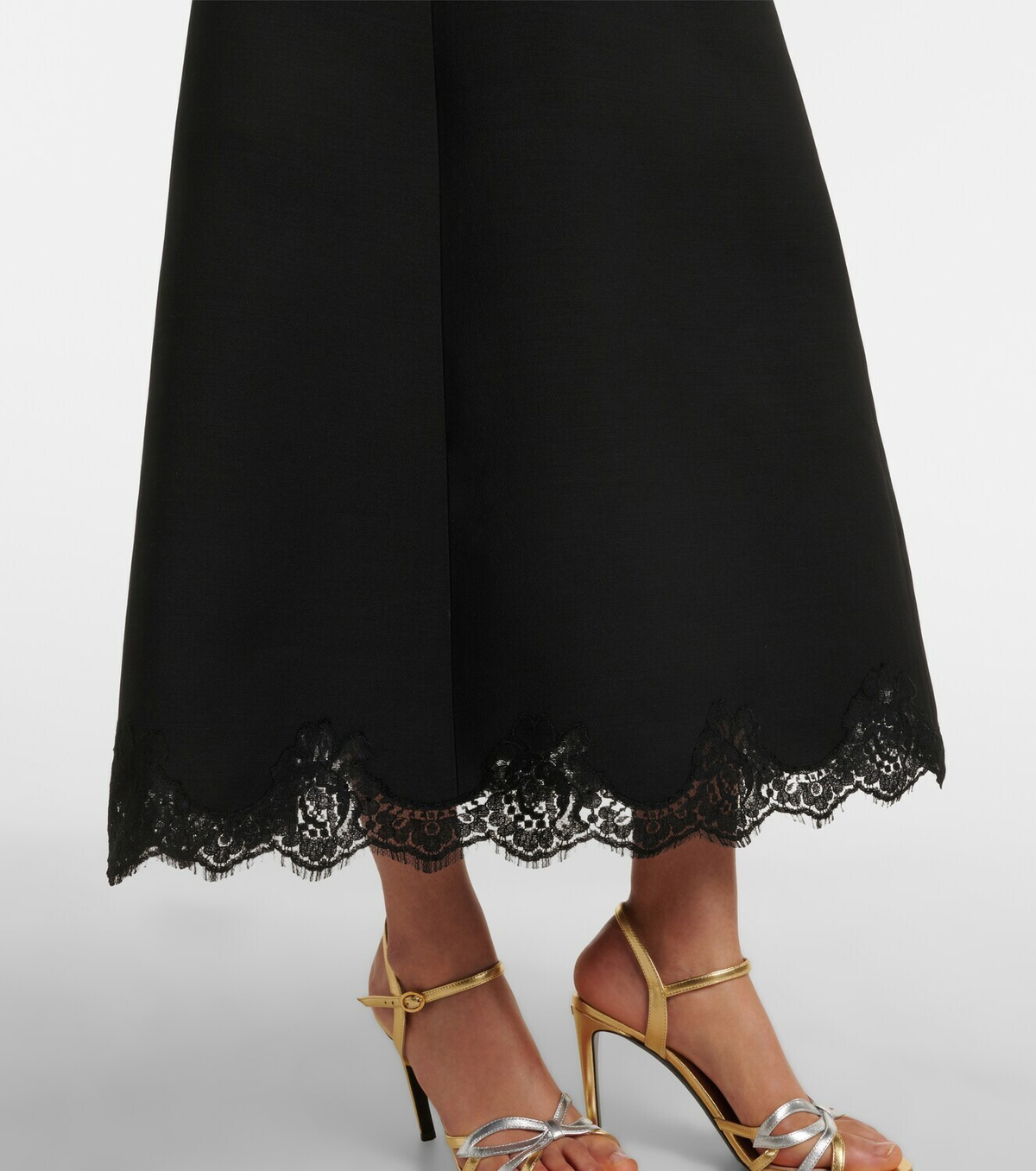 Valentino Crepe Couture lace-trimmed midi dress