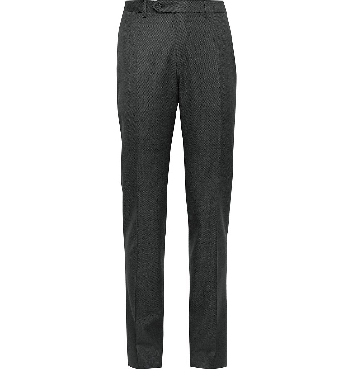 Photo: CANALI - Slim-Fit 130s Sharkskin Wool Suit Trousers - Gray