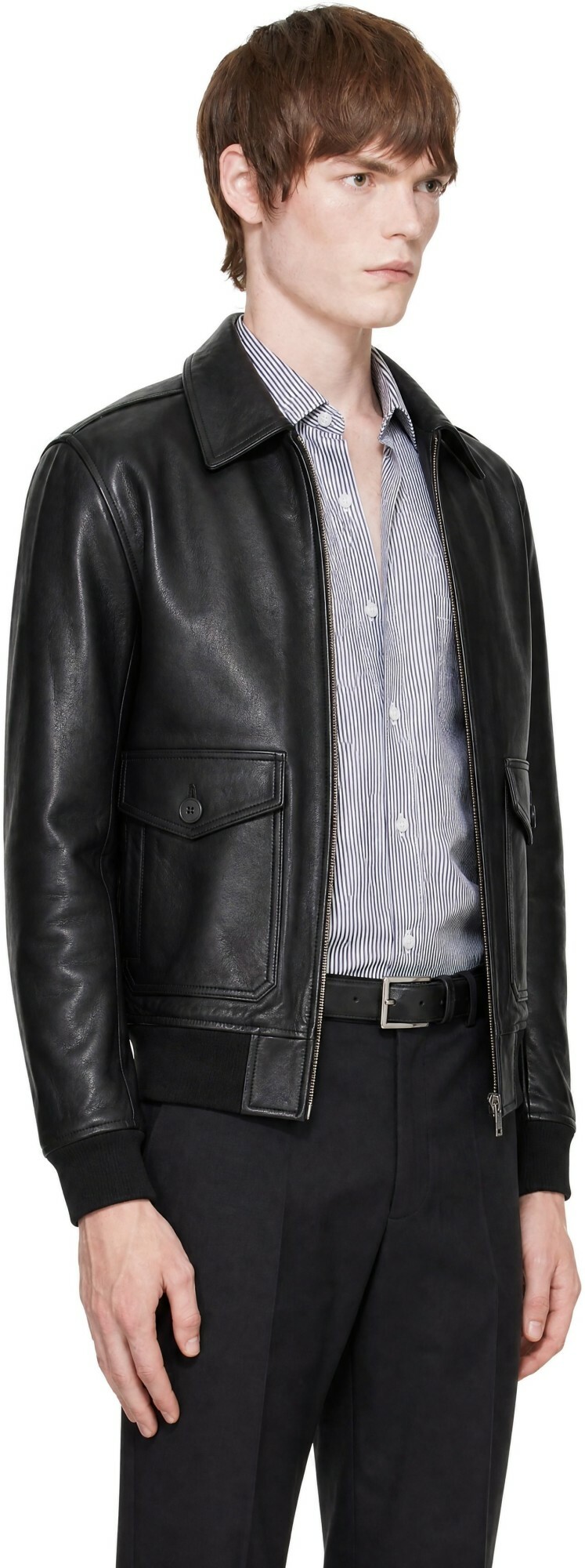 A.P.C. Black Short Leather Jacket