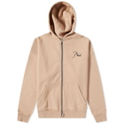 Rhude Men's Logo Zip Up Hoody in Sand