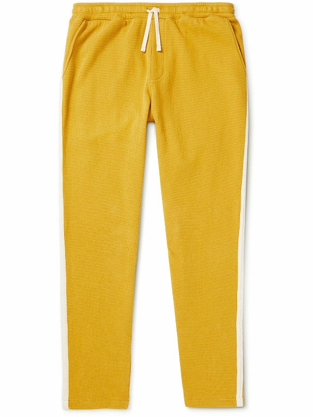 Photo: Oliver Spencer - Rycroft Tapered Waffle-Knit Cotton-Jersey Sweatpants - Yellow
