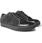 Lanvin - Cap-Toe Suede and Patent-Leather Sneakers - Gray