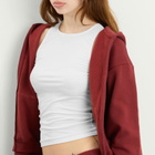 SKIMS Women's Cotton Fleece Classic Zip Up Hoodie in Merlot