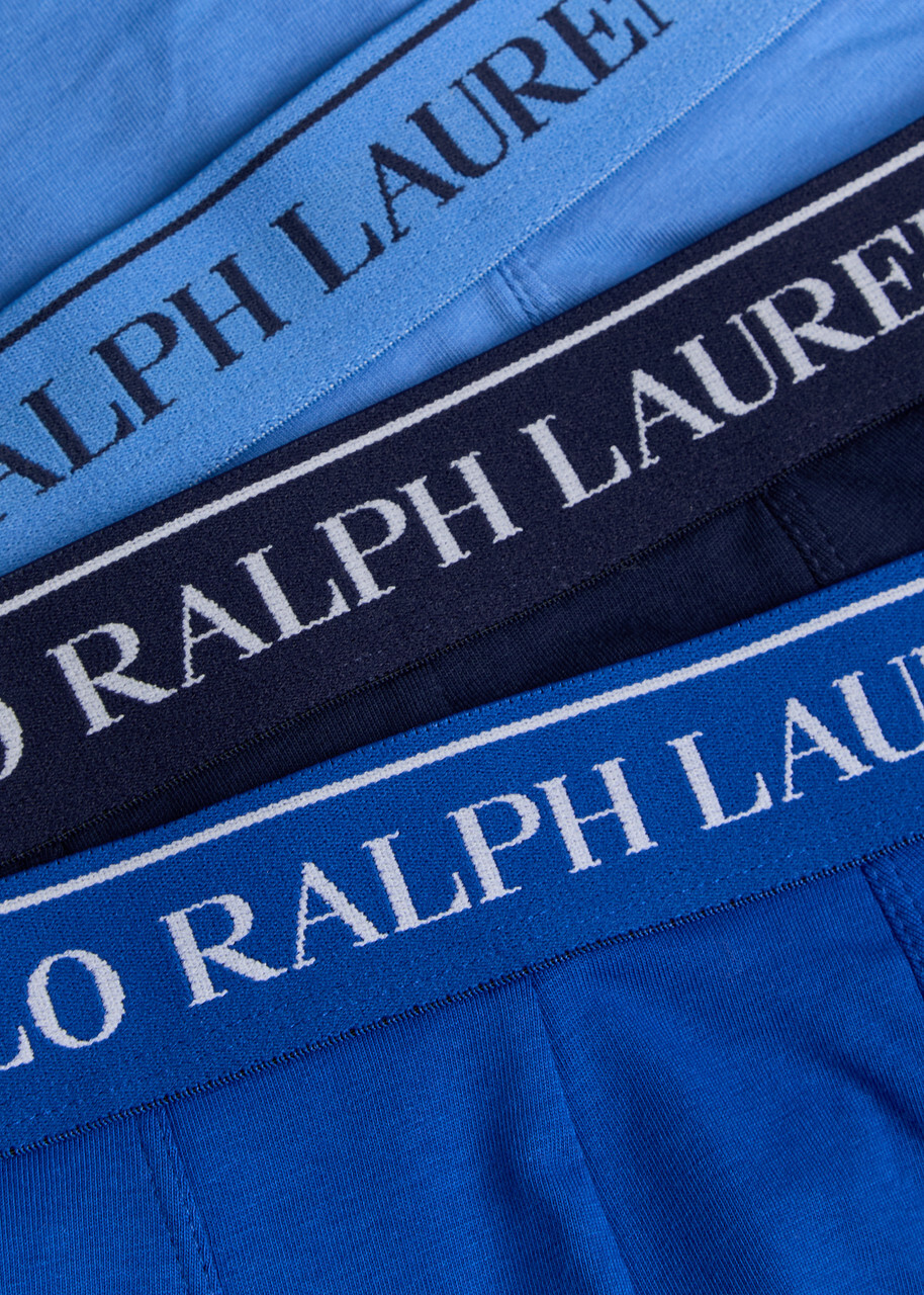 Polo Ralph Lauren Logo-jacquard Stretch-cotton Trunks set of Three Blue