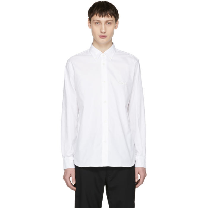 Photo: Comme des Garçons Homme White Logo Button-Down Shirt