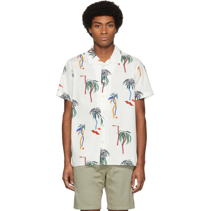 Photo: PS by Paul Smith White Palm Tree Short Sleeve Shirt
