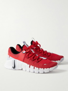 Nike Training - Free Metcon 5 Rubber-Trimmed Mesh Sneakers - Red
