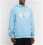 Noon Goons - Logo-Print Garment-Dyed Loopback Cotton-Jersey Hoodie - Sky blue