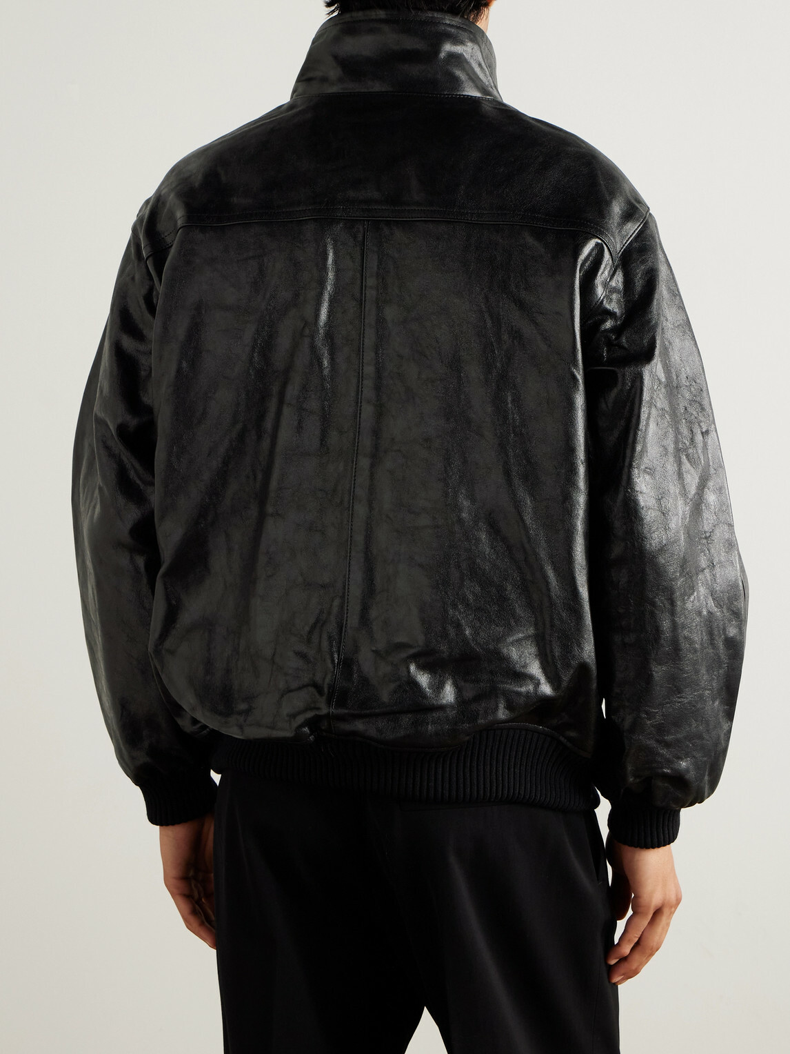Auralee - Leather Blouson Jacket - Black