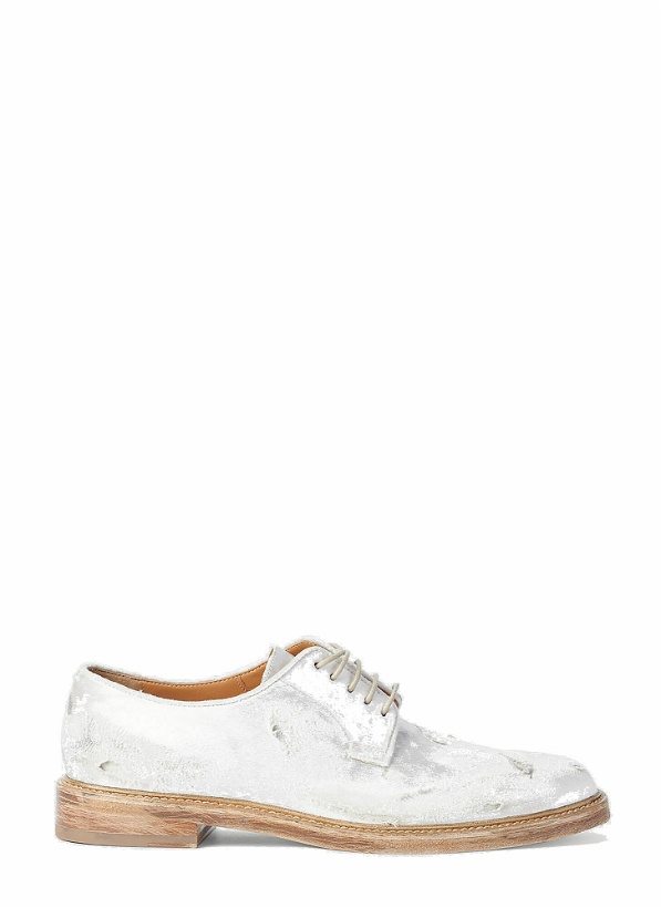 Photo: Maison Margiela - Distressed Oxford Shoes in White
