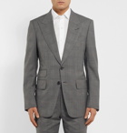 TOM FORD - Black Shelton Slim-Fit Prince of Wales Checked Stretch-Wool Suit Jacket - Men - Gray
