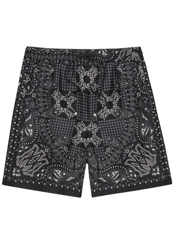 Photo: Amiri Checked Silk Shorts Black