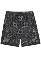 Amiri Checked Silk Shorts Black
