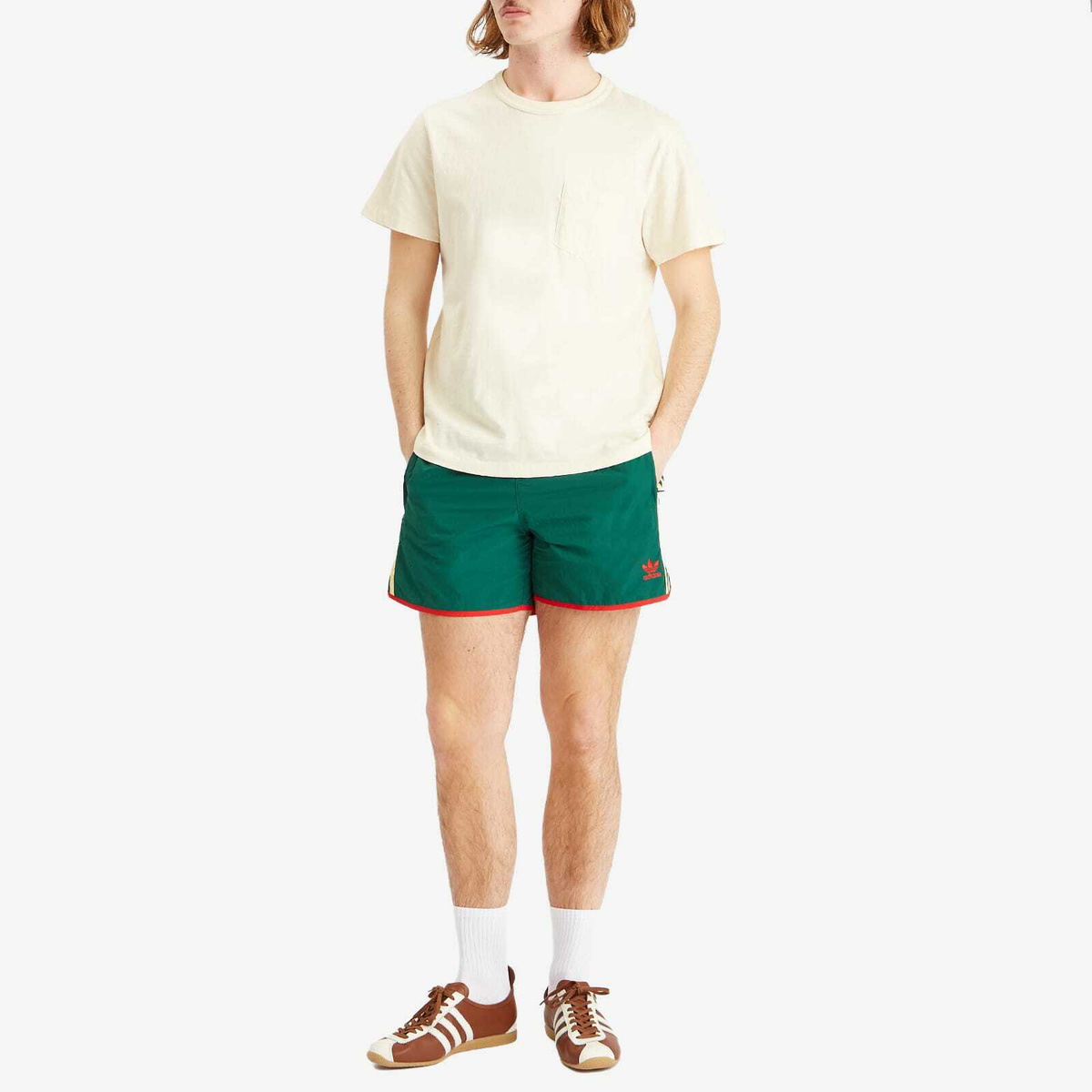 Adidas Men's Adicolor Classics Sprinter Shorts in Collegiate Green/Powder Yellow