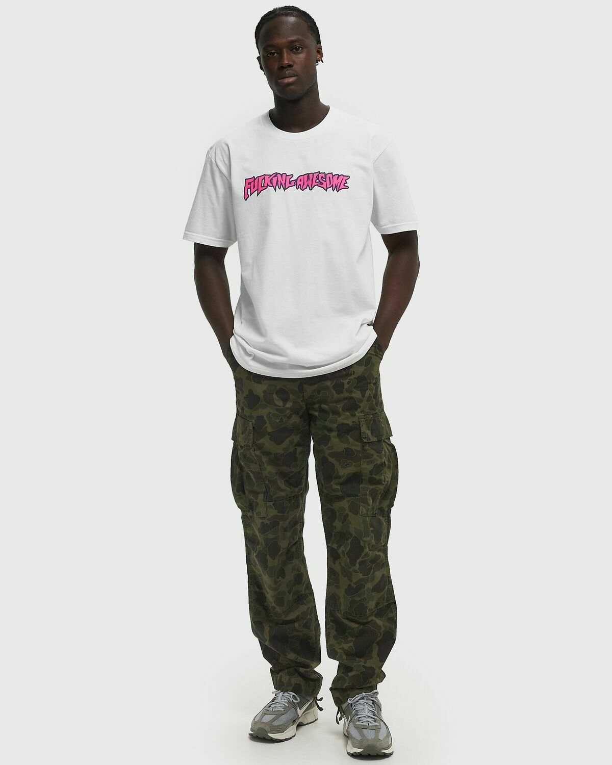 Fucking Awesome 2025 Stamp Logo Short Sleeve Tee White Mens Shortsleefe