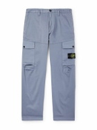 Stone Island - Straight-Leg Stretch Organic Cotton Satin-Twill Trousers - Blue