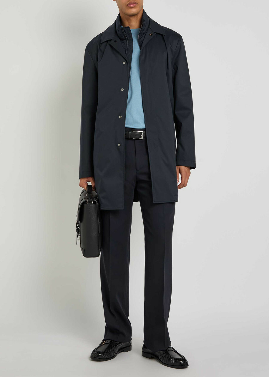 Lardini Straight-leg Wool Trousers Navy