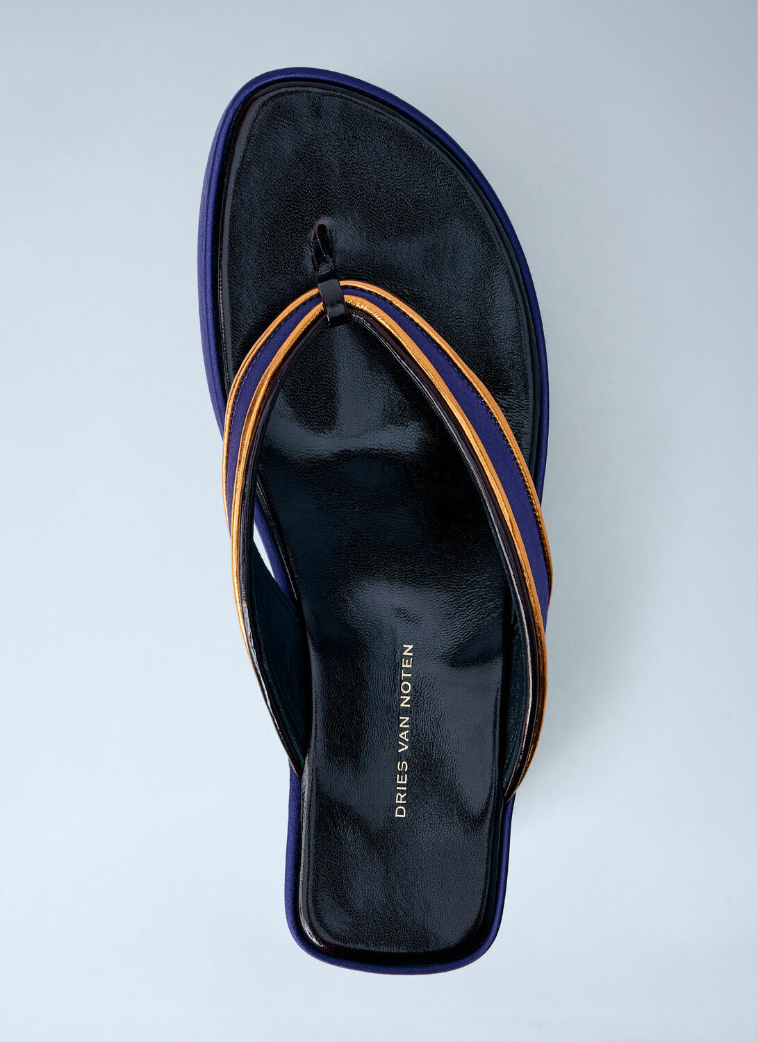 Dries Van Noten Satin Platform Thong Sandals