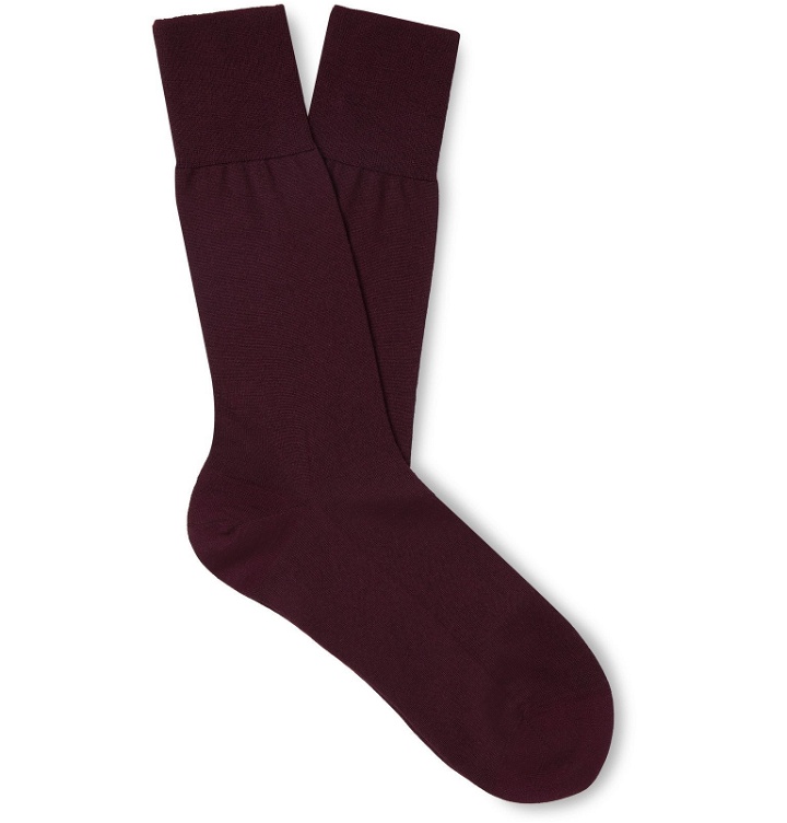 Photo: FALKE - No 6 Merino Wool-Blend Socks - Burgundy