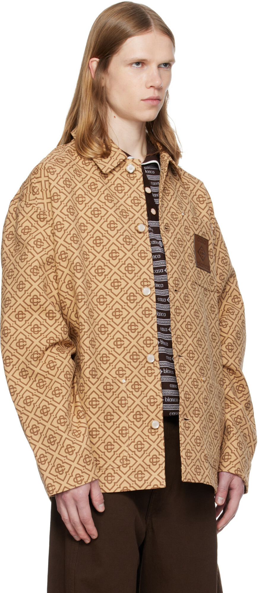 Casablanca Beige Monogram Workwear Jacket
