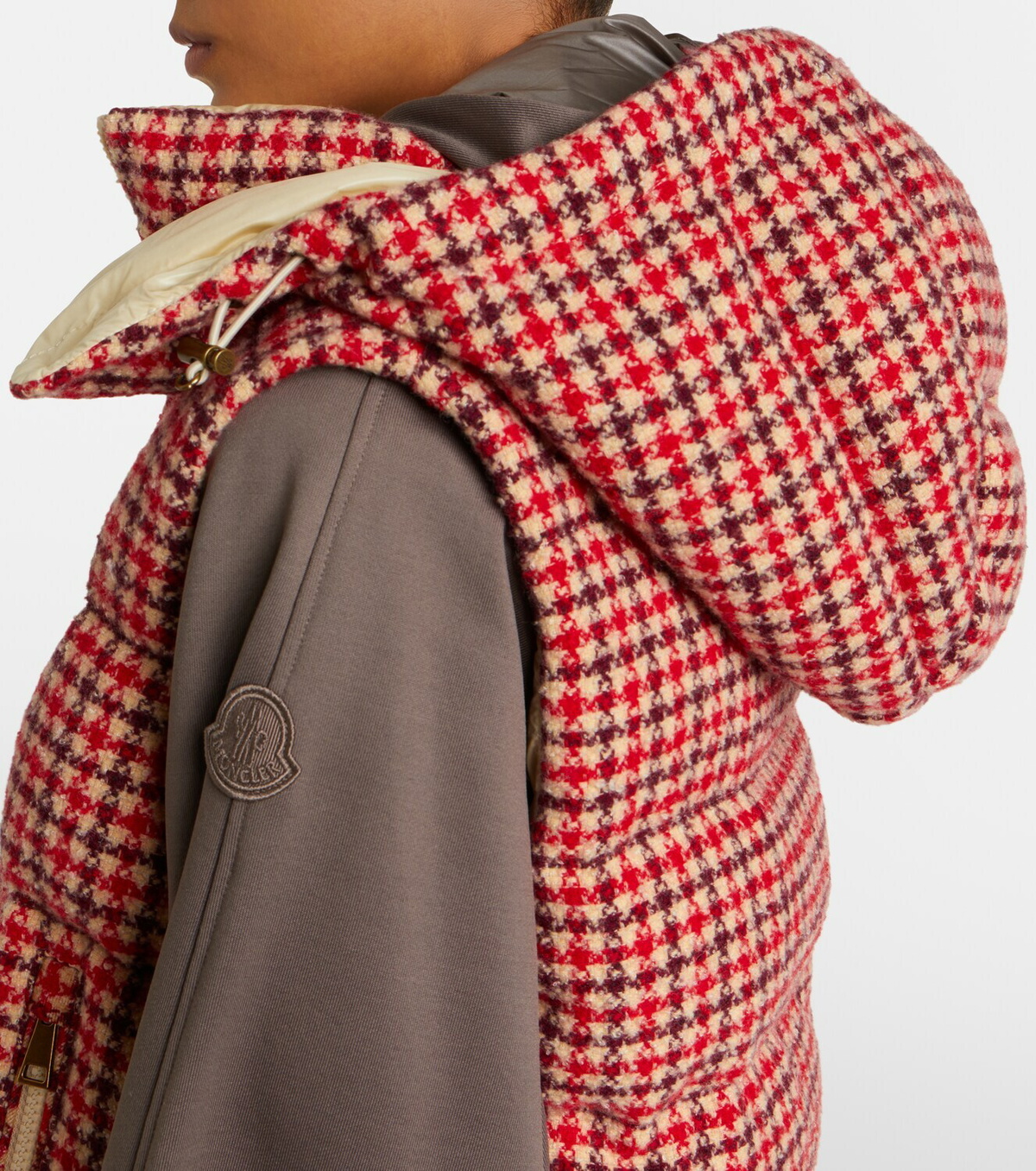 Moncler Niverolle checked wool-blend down vest