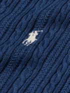 Polo Ralph Lauren - Logo-Embroidered Cable-Knit Cotton Vest - Blue