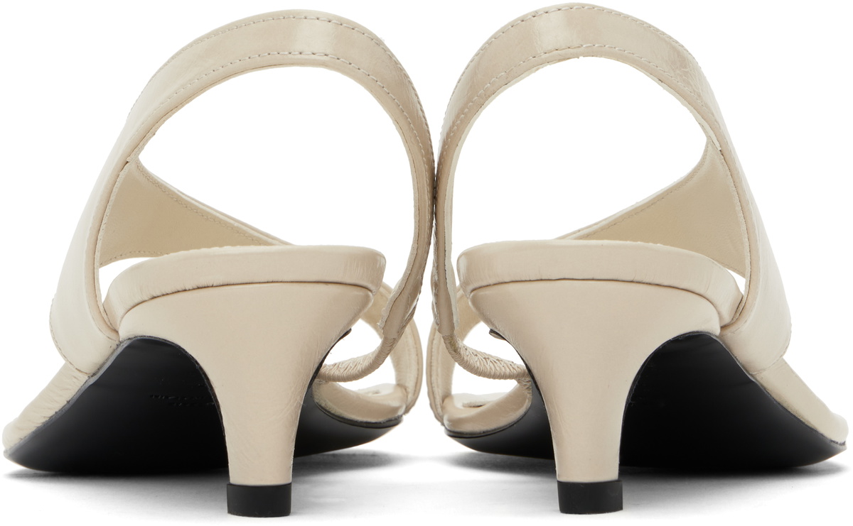 TOTEME Beige Naplack Leather Thong Heeled Sandals