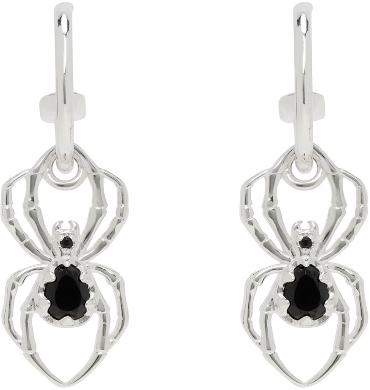 Photo: Stolen Girlfriends Club Silver Spider Onyx Anchor Sleepers Earrings