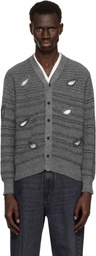 Toga Virilis Gray Hole Knit Cardigan