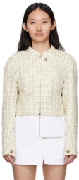 BONBOM Off-White Tweed Moto Jacket