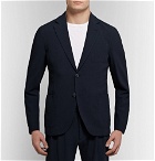 Giorgio Armani - Storm-Blue Upton Slim-Fit Virgin Wool-Seersucker Suit Jacket - Men - Storm blue