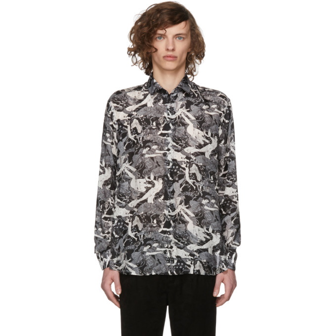 Photo: Saint Laurent Black and White Scandal Shirt