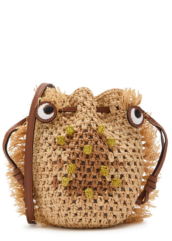 Photo: Anya Hindmarch Creature Leather and Raffia Cross-body bag - Brown - One Size