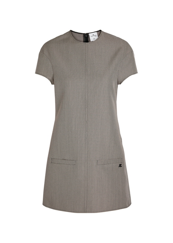 Photo: Courrèges Heritage Houndstooth Wool-blend Mini Dress Black