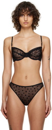 Le Petit Trou Black Flocked Bra