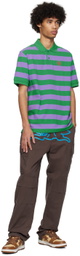 ICECREAM Green & Purple Striped Polo