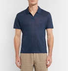 Vilebrequin - Pyramid Slim-Fit Linen-Jersey Polo Shirt - Men - Navy