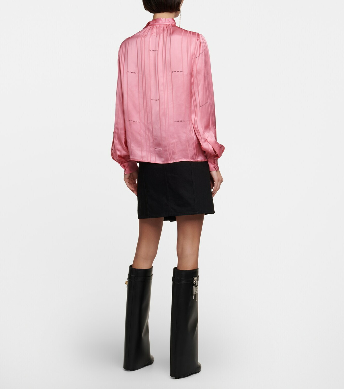 Givenchy - Logo-jacquard satin blouse Givenchy