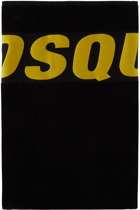 Dsquared2 Black & Yellow Logo Beach Towel