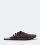 The Row Woven leather slip-on shoes