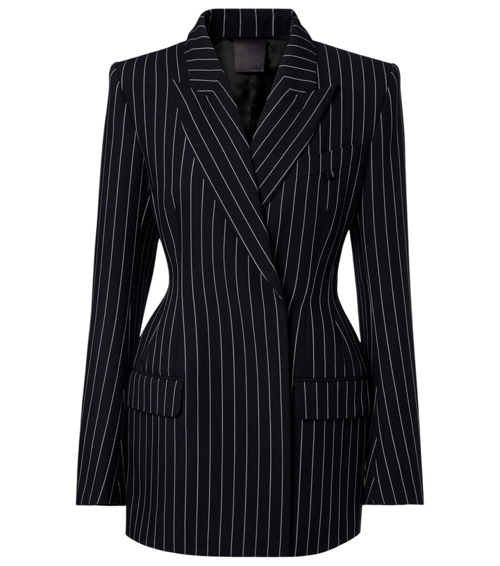 Photo: Mugler Pinstriped virgin wool blazer