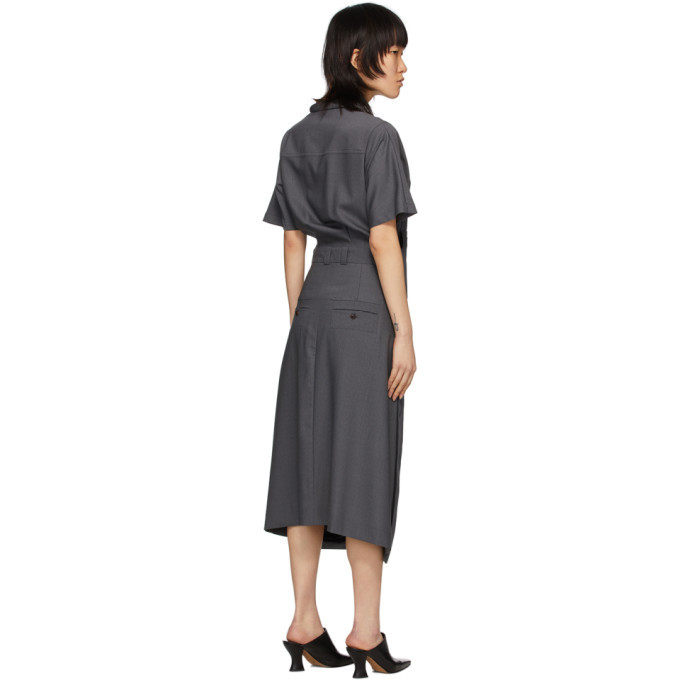 Eftychia Grey Front Slit Dress