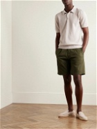 Boglioli - Straight-Leg Pleated Cotton-Blend Twill Bermuda Shorts - Green