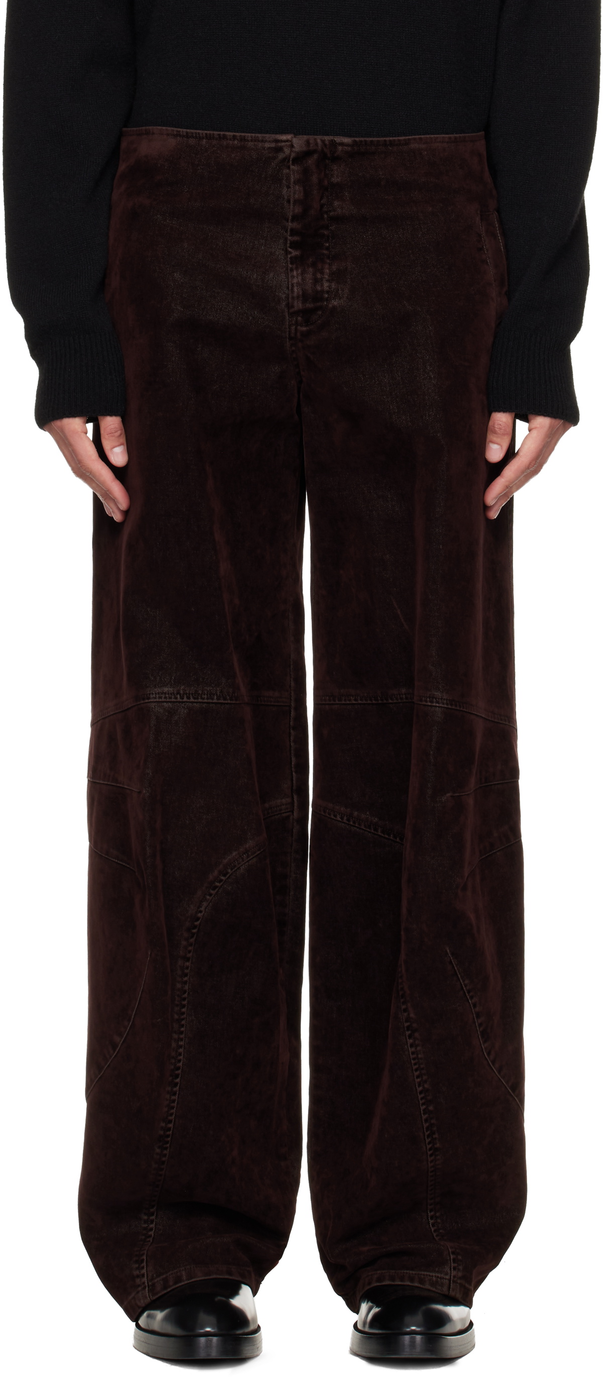 Jean Paul Gaultier Brown Minimal Moto Trousers