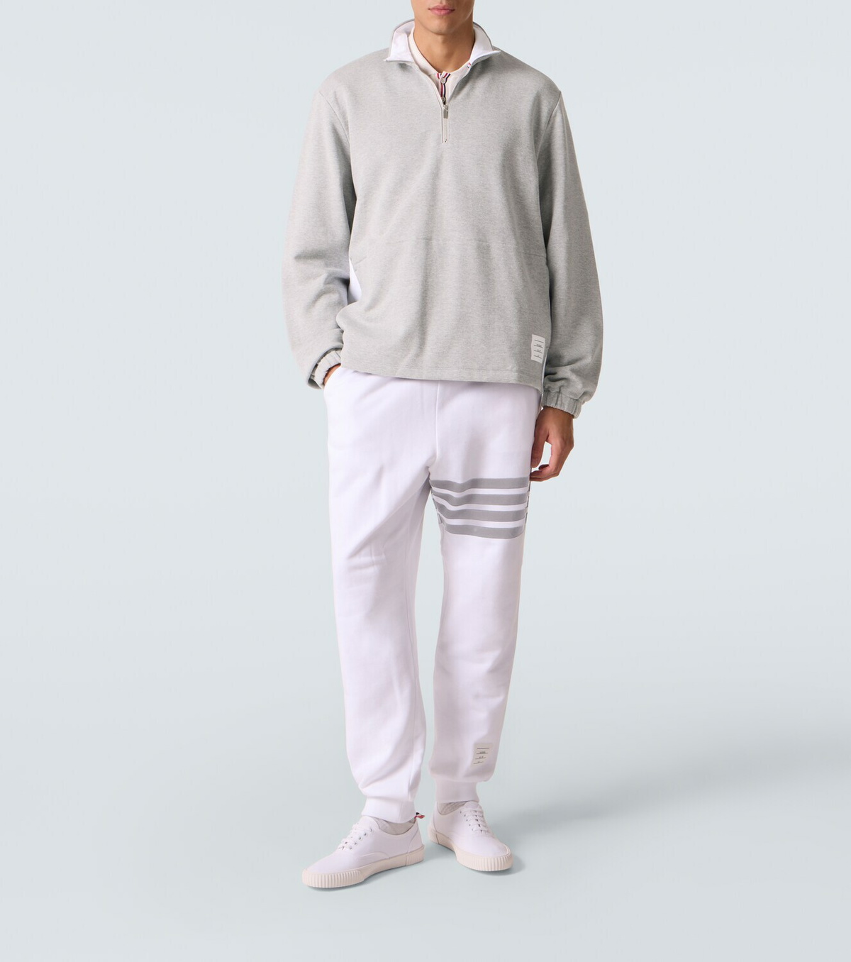 Thom Browne 4-Bar cotton jersey half-zip sweatshirt