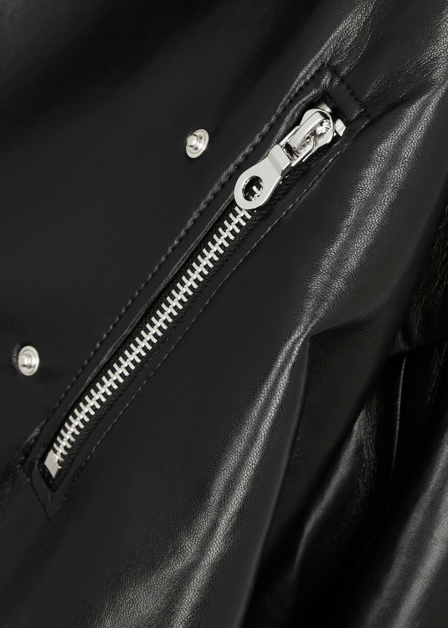 Nanushka Ado Regenerated Leather Jacket Black