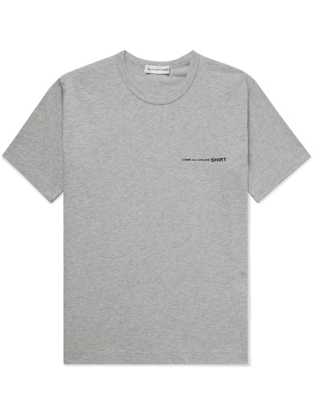 Photo: Comme des Garçons SHIRT - Logo-Print Mélange Cotton-Jersey T-Shirt - Gray - S
