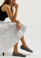 Khaite Marcy Crystal-embellished Satin Ballet Flats Black